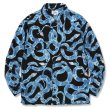 画像1: CALEE/Allover snake pattern over silhouette shirt jacket（ブラック）［スネーク柄シャツJKT-22春夏］ (1)