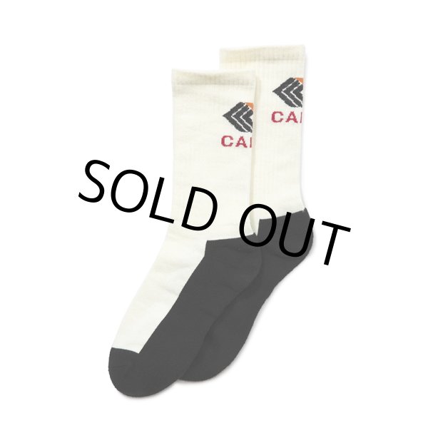 画像1: CALEE/CALEE Logo pile socks（ホワイト）［ロゴソックス-22春夏］ (1)