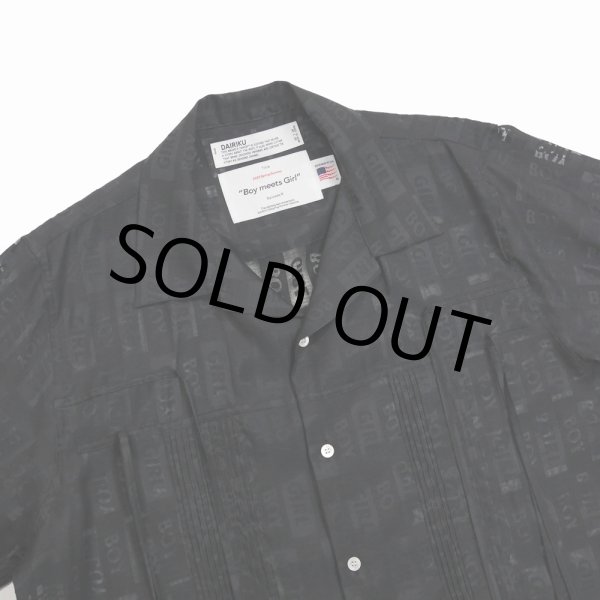 画像3: DAIRIKU/"LOVE" Open Collar Shirt（ブラック） 【30%OFF】［ラブオープンカラーシャツ-22春夏］ (3)