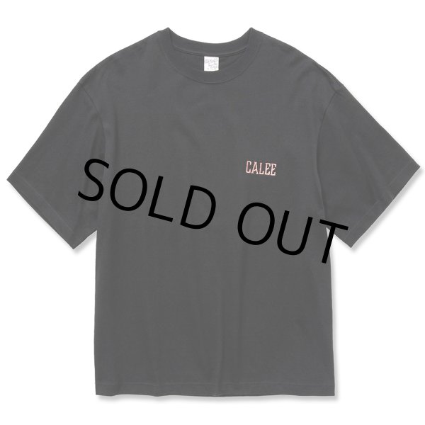 画像1: CALEE/Drop shoulder logo embroidery t-shirt（ブラック）［ドロップショルダーT-22春夏］ (1)