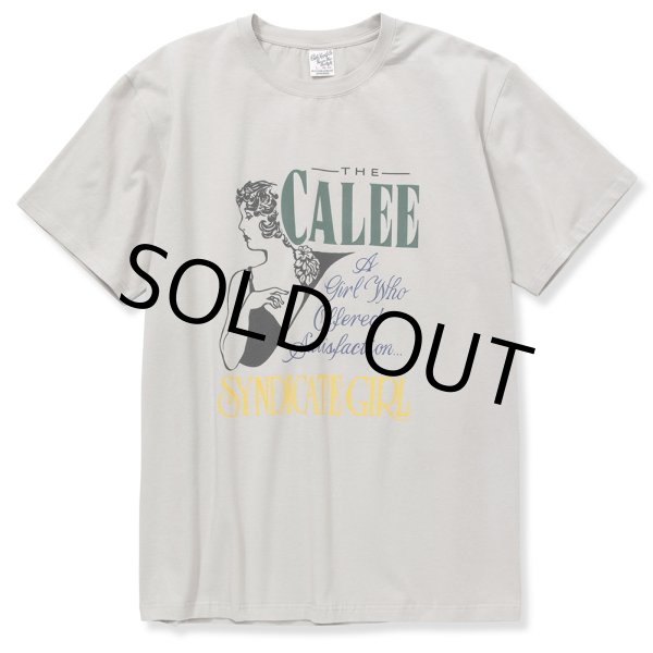 画像1: CALEE/Stretch syndicate retro girl t-shirt（Naturally paint design）（グレー）［プリントT-22春夏］ (1)