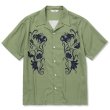 画像1: CALEE/×Miho Murakami Flower pattern S/S shirt（ティーグリーン）［オープンカラーシャツ-22春夏］ (1)