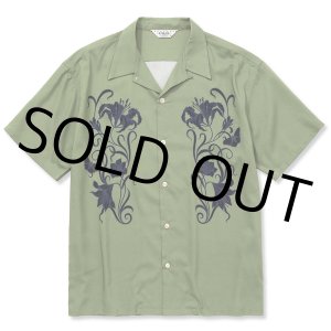 画像: CALEE/×Miho Murakami Flower pattern S/S shirt（ティーグリーン）［オープンカラーシャツ-22春夏］