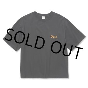 画像: CALEE/Drop shoulder logo embroidery t-shirt（Limited）（Black/Orange）［ドロップショルダーT-22秋冬］