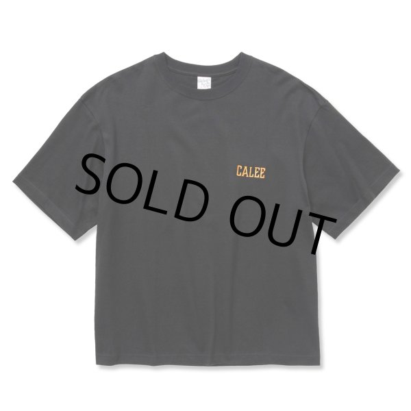 画像1: CALEE/Drop shoulder logo embroidery t-shirt（Limited）（Black/Orange）［ドロップショルダーT-22秋冬］ (1)