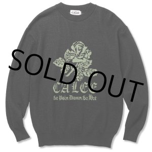 画像: CALEE/12 Gauge first sight jacquard crew neck knit sweater（Black） 【30%OFF】［ジャガードクルーネックセーター-22秋冬］