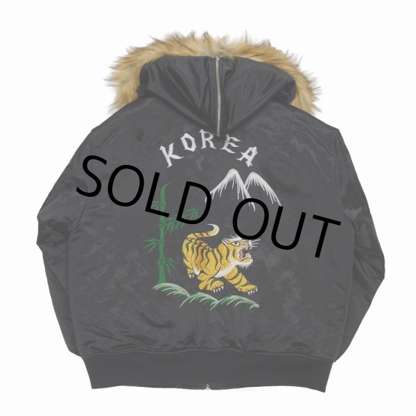 画像2: DAIRIKU/KOREAN Jacket with Fur Hoodie（Black） 【30%OFF】［コリアンJKT-22秋冬］ (2)