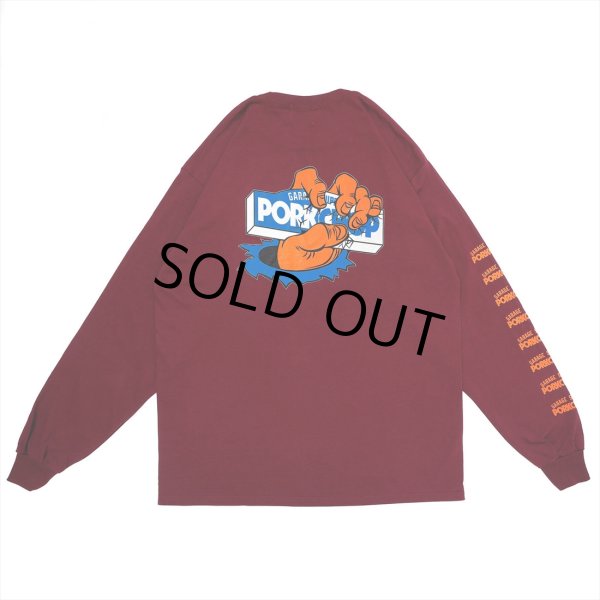 画像1: PORKCHOP/CRUSHER L/S TEE（MAROON）［プリント長袖T-22秋冬］ (1)