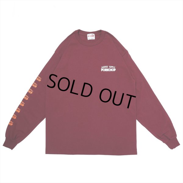 画像2: PORKCHOP/CRUSHER L/S TEE（MAROON）［プリント長袖T-22秋冬］ (2)