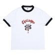 画像1: CHALLENGER/BURNING SNAKE RINGER TEE（WHITE/BLACK）［リンガーT-23春夏］ (1)