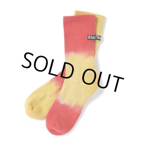 画像: CHALLENGER/BORDER TIE DYE SOCKS（ORANGE/RED）［ボーダータイダイソックス-23春夏］