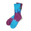 画像1: CHALLENGER/BORDER TIE DYE SOCKS（BLUE/PURPLE）［ボーダータイダイソックス-23春夏］ (1)