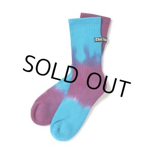 画像: CHALLENGER/BORDER TIE DYE SOCKS（BLUE/PURPLE）［ボーダータイダイソックス-23春夏］