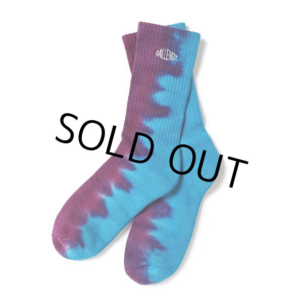 画像1: CHALLENGER/FLAME TIE DYE SOCKS（BLUE/PURPLE）［フレイムタイダイソックス-23春夏］ (1)