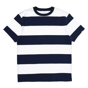 画像: CHALLENGER/S/S HEAVYWEIGHT BORDER TEE（WHITE/NAVY）［ヘビーウエイトボーダーT-23春夏］