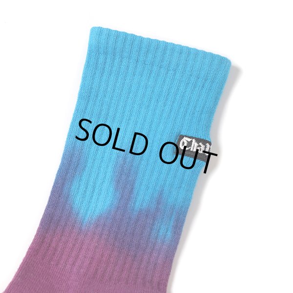 画像2: CHALLENGER/BORDER TIE DYE SOCKS（BLUE/PURPLE）［ボーダータイダイソックス-23春夏］ (2)