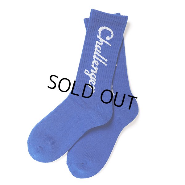 画像1: CHALLENGER/LOGO SOCKS（BLUE）［ロゴソックス-23春夏］ (1)