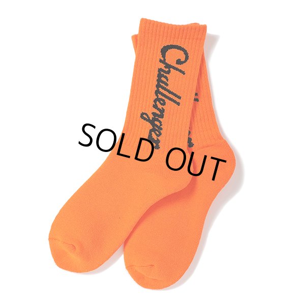 画像1: CHALLENGER/LOGO SOCKS（ORANGE）［ロゴソックス-23春夏］ (1)