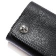 画像3: CALEE/SILVER STAR CONCHO FLAP LEATHER HALF WALLET（BLACK）［レザーハーフウォレット-24秋冬］ (3)