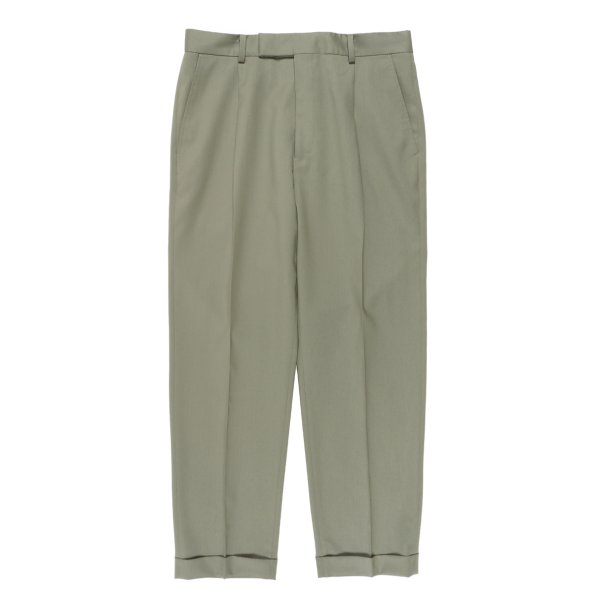 画像2: WACKO MARIA/DORMEUIL / PLEATED TROUSERS（TYPE-2）（SMOKEY GREEN）［ワンタックスラックス(TYPE-2)-22秋冬］ (2)