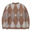 画像2: RATS/ARGYLE MOHAIR KNIT CARDIGAN（BROWN） 【30%OFF】［アーガイルモヘアカーディガン-22秋冬］ (2)