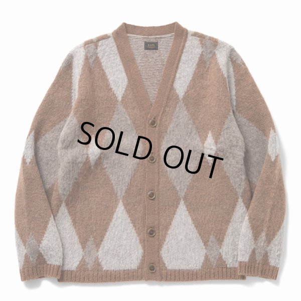 画像1: 【40%OFF】RATS/ARGYLE MOHAIR KNIT CARDIGAN（BROWN）［アーガイルモヘアカーディガン-22秋冬］ (1)