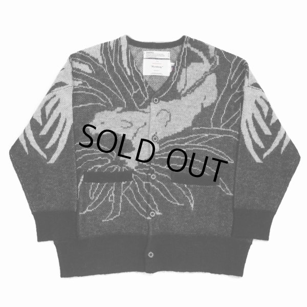 画像1: 【50%OFF】DAIRIKU/"Leopard" Mohair Cardigan Knit（Black）［レオパードモヘアニットカーディガン-23春夏］ (1)