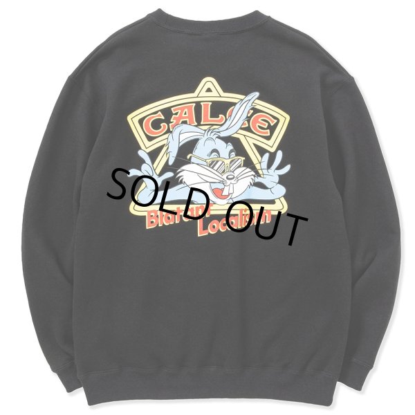 画像1: CALEE/B.L Bunny crew neck sweat（Black）［クルーネックスウェット-23春夏］ (1)