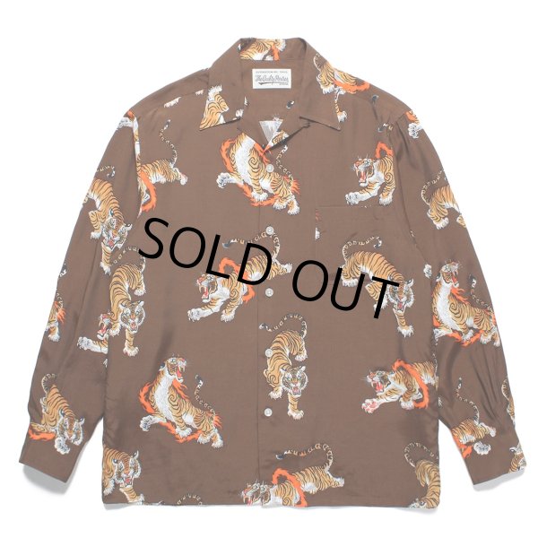 画像1: WACKO MARIA/TIM LEHI / HAWAIIAN SHIRT L/S（BROWN）［ハワイアンシャツ-23春夏］ (1)