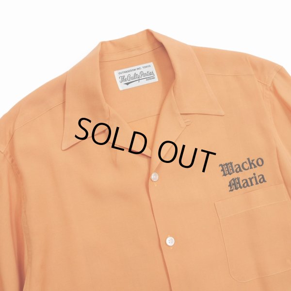 画像2: WACKO MARIA/50'S OPEN COLLAR SHIRT（TYPE-2）（ORANGE）［50'Sオープンカラーシャツ-23春夏］ (2)