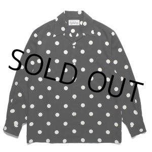 画像: WACKO MARIA/DOTS OPEN COLLAR SHIRT（BLACK）［ドットオープンカラーシャツ-23春夏］