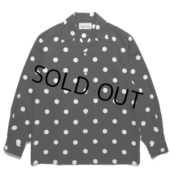 画像1: WACKO MARIA/DOTS OPEN COLLAR SHIRT（BLACK）［ドットオープンカラーシャツ-23春夏］ (1)