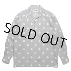 画像: WACKO MARIA/DOTS OPEN COLLAR SHIRT（GRAY）［ドットオープンカラーシャツ-23春夏］