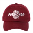 画像1: PORKCHOP/B&S BASE CAP（BURGUNDY）［6パネルキャップ-23春夏］ (1)