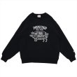 画像1: PORKCHOP/PORK FRONT SWEAT（BLACK）［クルーネックスウェット-23春夏］ (1)