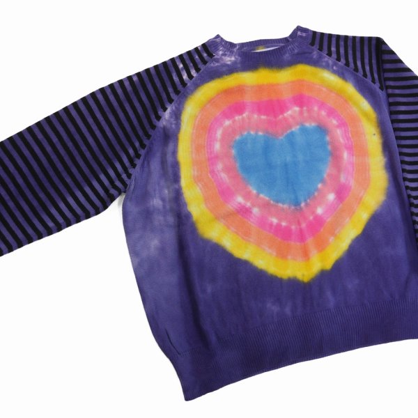 画像3: DAIRIKU/Heart Tie dye Border Knit（Rainbow） 【40%OFF】［タイダイボーダーニット-23春夏］ (3)