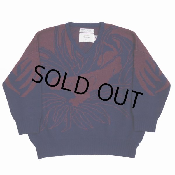 画像1: DAIRIKU/"Leopard" Pullover Knit（Navy） 【40%OFF】［レオパードプルオーバーニット-23春夏］ (1)