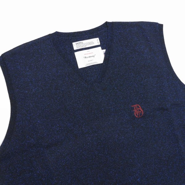 DAIRIKU/Oversized Lame Knit Vest（Navy） 【30%OFF】［オーバー