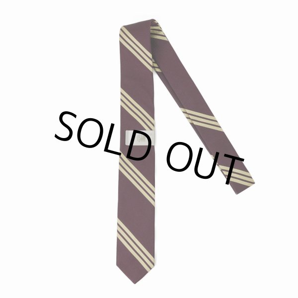 画像1: DAIRIKU/"Benjamin" Silk Tie with Money Clip（Burgundy&Cream） 【30%OFF】［シルクタイwithマネークリップ-23春夏］ (1)