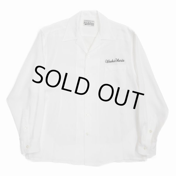 画像1: WACKO MARIA/50'S OPEN COLLAR SHIRT（WHITE）［50'Sオープンカラーシャツ-23春夏］ (1)