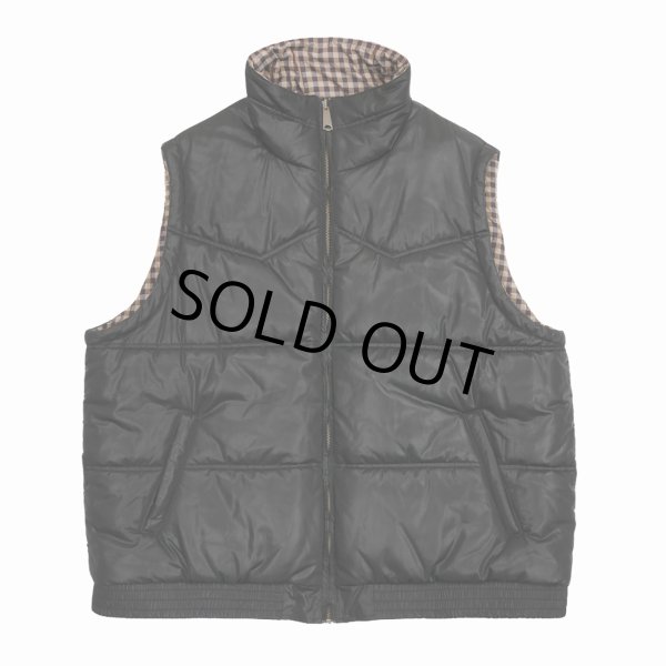 画像1: DAIRIKU/Reversible Check Nylon Vest（Black） 【40%OFF】［リバーシブルチェックナイロンベスト-23春夏］ (1)