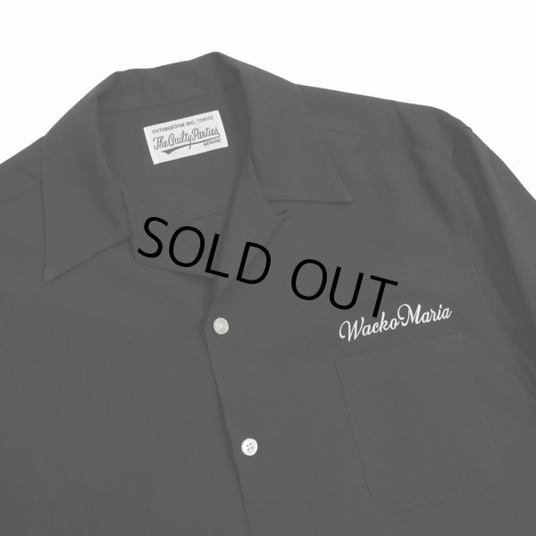 画像2: WACKO MARIA/50'S OPEN COLLAR SHIRT（BLACK）［50'Sオープンカラーシャツ-23春夏］ (2)