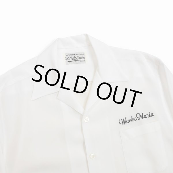 画像2: WACKO MARIA/50'S OPEN COLLAR SHIRT（WHITE）［50'Sオープンカラーシャツ-23春夏］ (2)