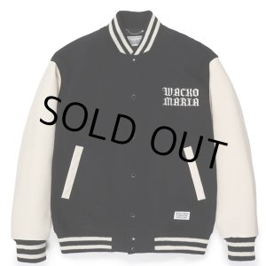 画像: WACKO MARIA/LEATHER VARSITY JACKET（BLACK）［袖レザースタジャン-23春夏］