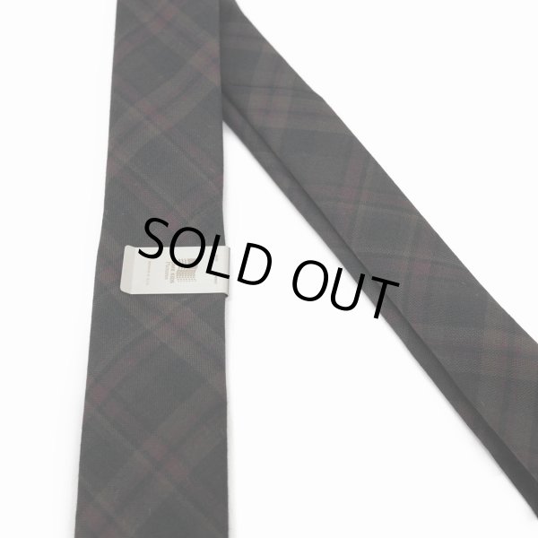 画像2: DAIRIKU/Wool Check Tie with Money Clip（Red&Brown） 【30%OFF】［ウールチェックタイwithマネークリップ-23春夏］ (2)