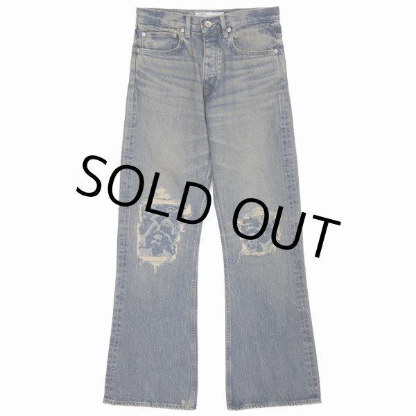 画像1: DAIRIKU/Damage Flare Denim Pants（Indigo） 【30%OFF】［ダメージ"フレア"デニムパンツ-23春夏］ (1)