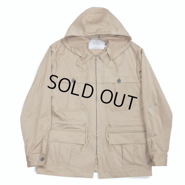 画像1: DAIRIKU/"Benjamin" Satin Hoodie Jacket（Beige） 【40%OFF】［サテンフーディーJKT-23春夏］ (1)