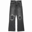 画像1: DAIRIKU/Damage Flare Denim Pants（Black） 【30%OFF】［ダメージ"フレア"デニムパンツ-23春夏］ (1)