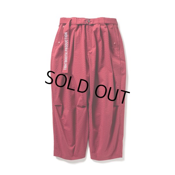 画像1: TIGHTBOOTH/STRIPE SEERSUCKER BALLOON PANTS（Red） 【30%OFF】［ストライプシアサッカーバルーンパンツ-23春夏］ (1)