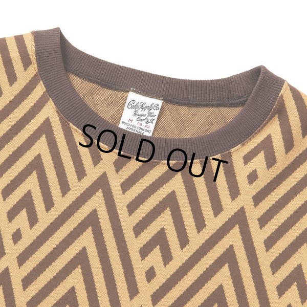 画像2: CALEE/22 Gauge double jacquard wide shilhouette S/S cutsew（Mustard） 【40%OFF】［ダブルジャガードT-23春夏］ (2)